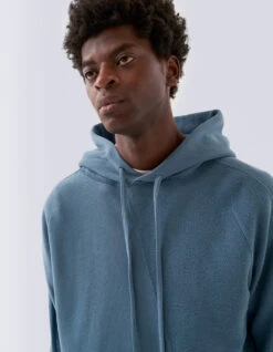 Maharishi 5002 Kesagiri Hemp Hooded Sweat Subdued Blue -Maharishi 071223 0286