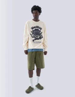 Maharishi 5007 Hemp Asym Loose Track Shorts Olive OG-107F 12 Maharishi 5007 Hemp Asym Loose Track Shorts Olive OG-107F -Maharishi 071223 0352 2