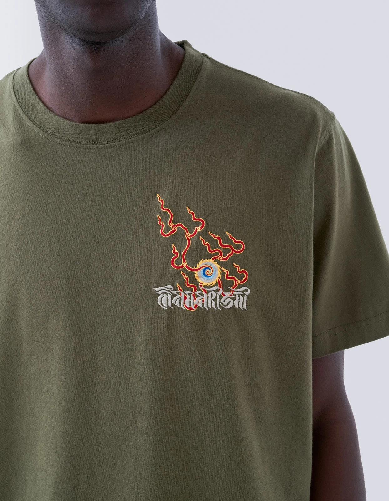 Maharishi 1254 Flaming Pearl T-Shirt Olive 3 Maharishi 1254 Flaming Pearl T-Shirt Olive - Image 3