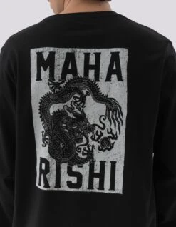Maharishi 1277 Woodblock Dragon L/S T-Shirt Black -Maharishi 1277 black 80