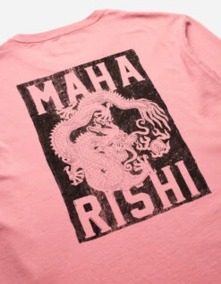 Maharishi 1277 Woodblock Dragon L/S T-Shirt Flag Pink -Maharishi 1277 flag pink 40 Green