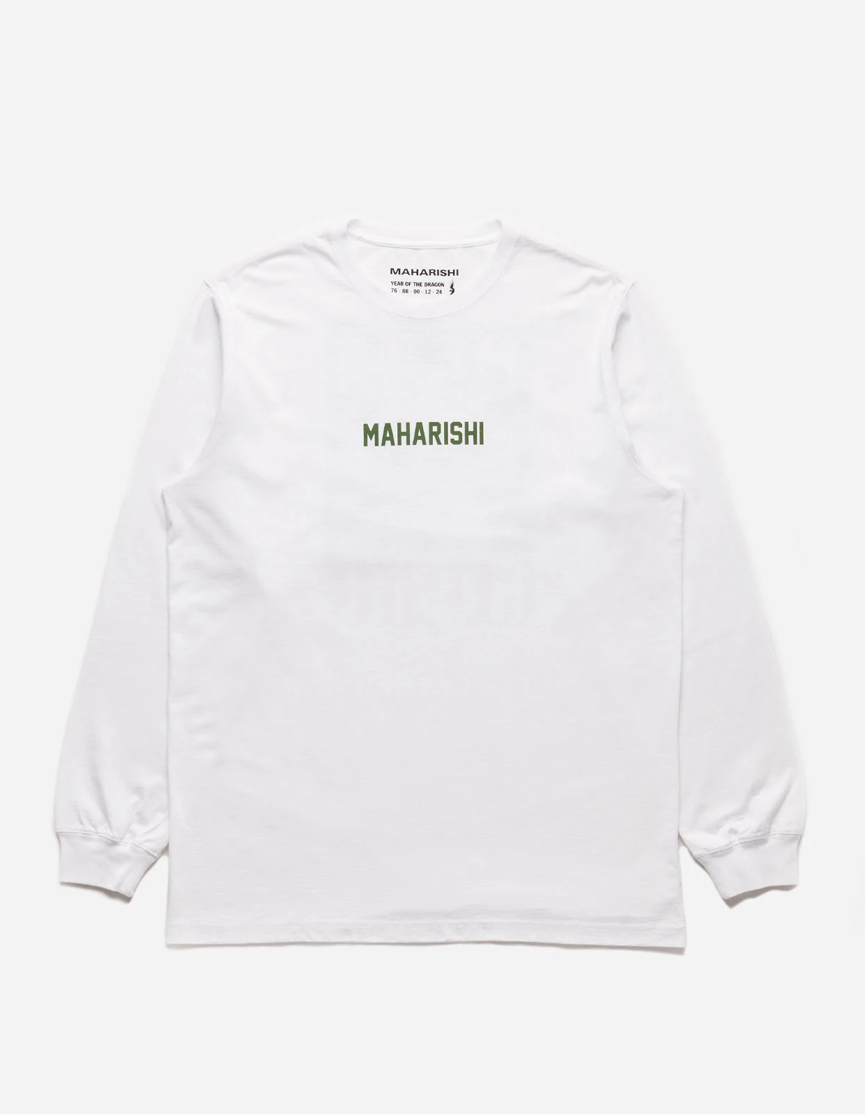 Maharishi 1277 Woodblock Dragon L/S T-Shirt White 6 Maharishi 1277 Woodblock Dragon L/S T-Shirt White - Image 6