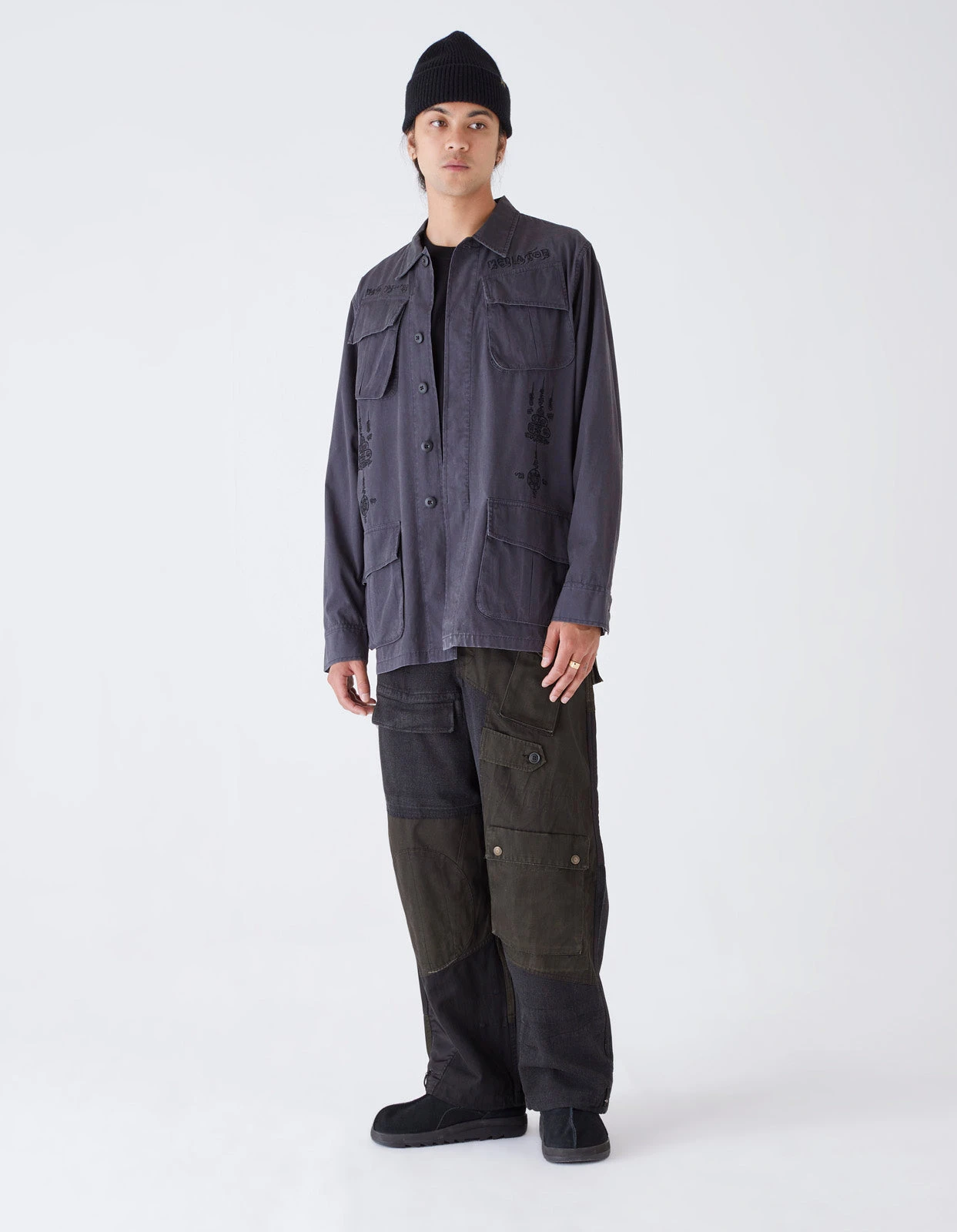 Maharishi 4277 Upcycled M65 Loose Cargo Pants Black O/D 5 Maharishi 4277 Upcycled M65 Loose Cargo Pants Black O/D - Image 5