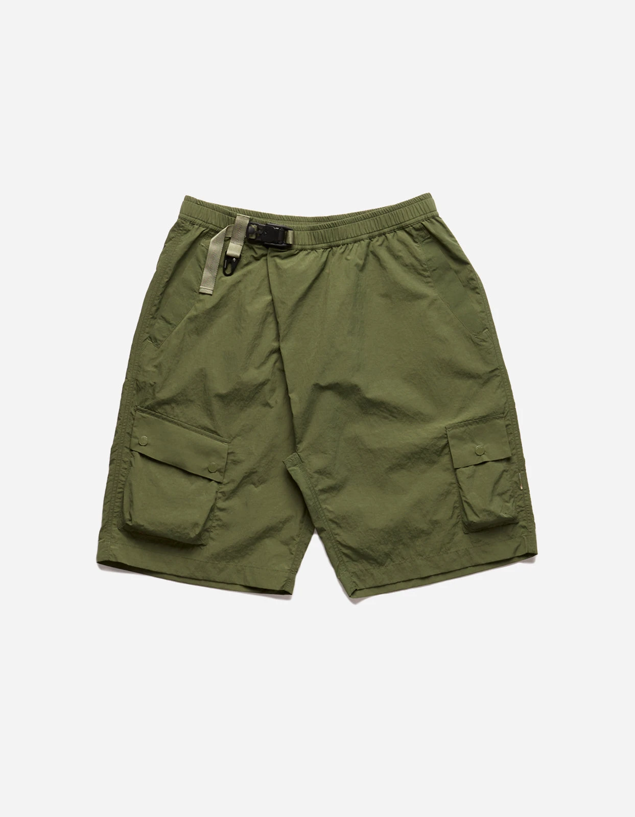 Maharishi 5041 Veg Dyed Asym Cargo Track Shorts Olive 1 Maharishi 5041 Veg Dyed Asym Cargo Track Shorts Olive