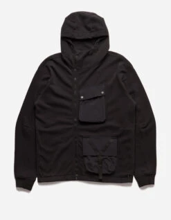 Maharishi 33 Maharishi 5043 Asym Articulated Hooded Sweat Black