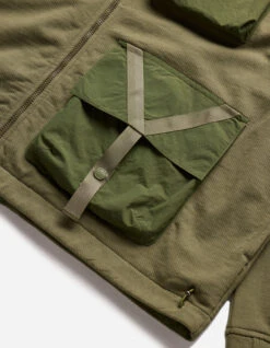 Maharishi 5043 Asym Articulated Hooded Sweat Olive OG-107F -Maharishi 5043 olive 40 Green