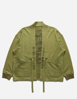Maharishi 5060 Hemp Dragon Sweat Kimono Olive OG-107F -Maharishi 5060 olive 10 Green