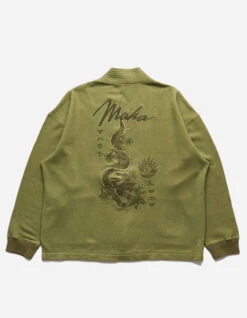 Maharishi 5060 Hemp Dragon Sweat Kimono Olive OG-107F