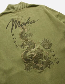 Maharishi 5060 Hemp Dragon Sweat Kimono Olive OG-107F -Maharishi 5060 olive 42 Green