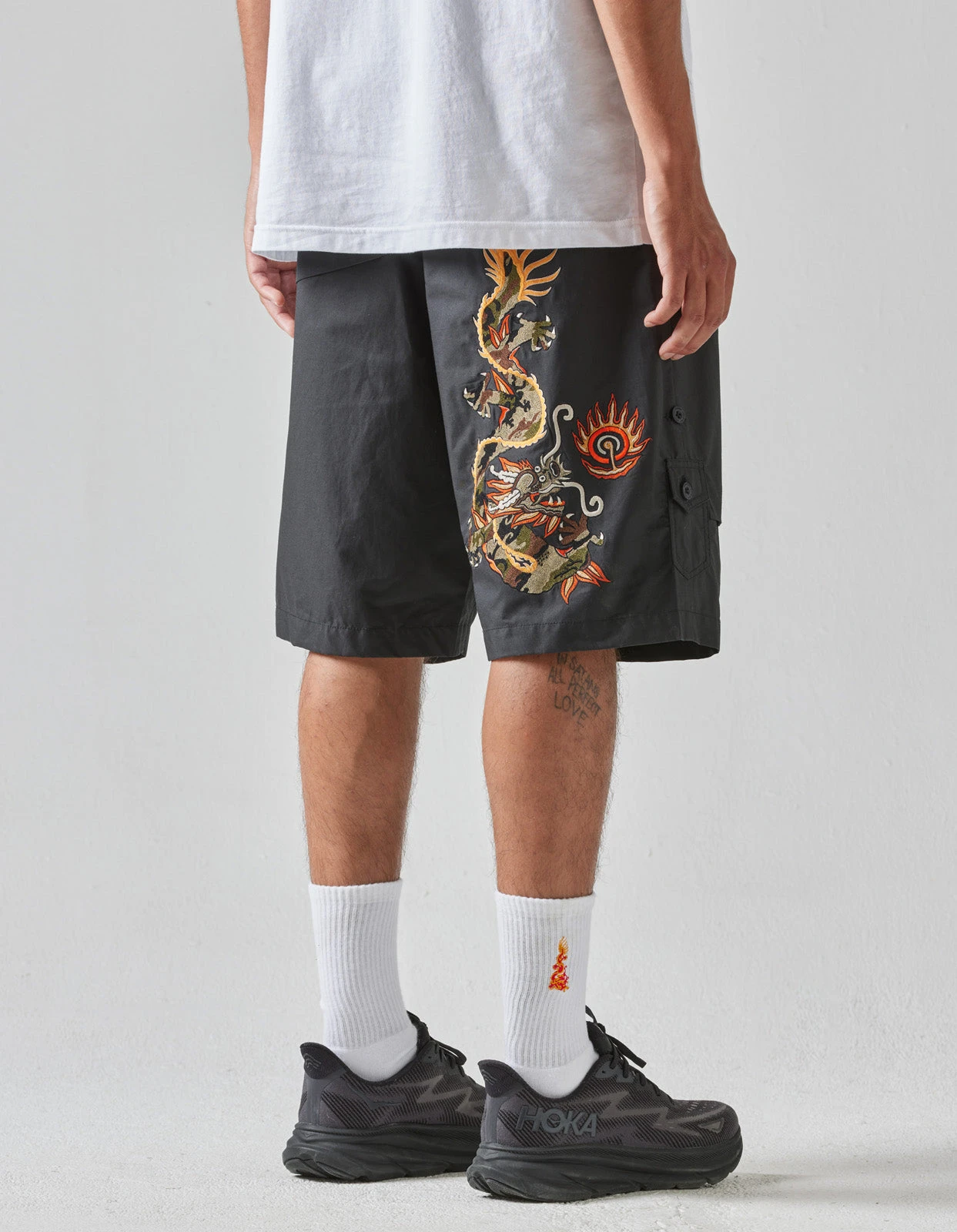 Maharishi 5070 Original Dragon Loose Snoshorts Black 2 Maharishi 5070 Original Dragon Loose Snoshorts Black - Image 2