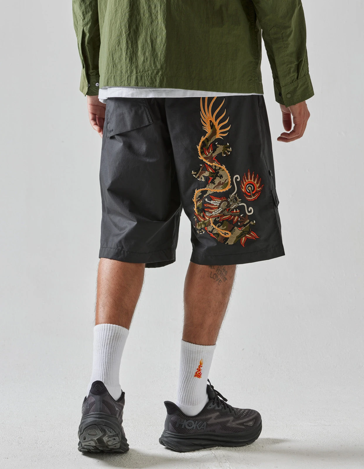 Maharishi 5070 Original Dragon Loose Snoshorts Black 5 Maharishi 5070 Original Dragon Loose Snoshorts Black - Image 5