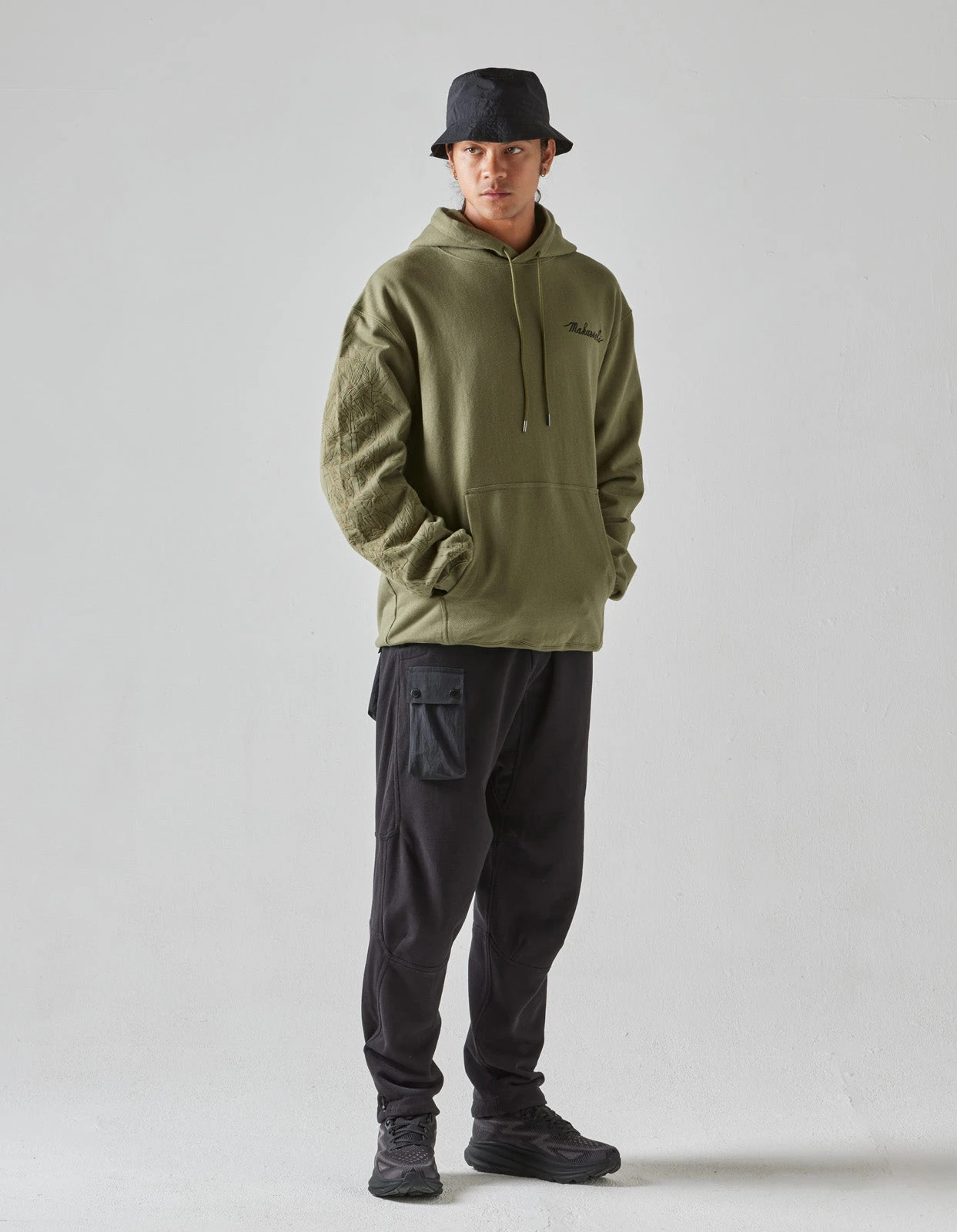 Maharishi 5075 Dragon Bamboo Hooded Sweat Olive OG-107F 2 Maharishi 5075 Dragon Bamboo Hooded Sweat Olive OG-107F - Image 2