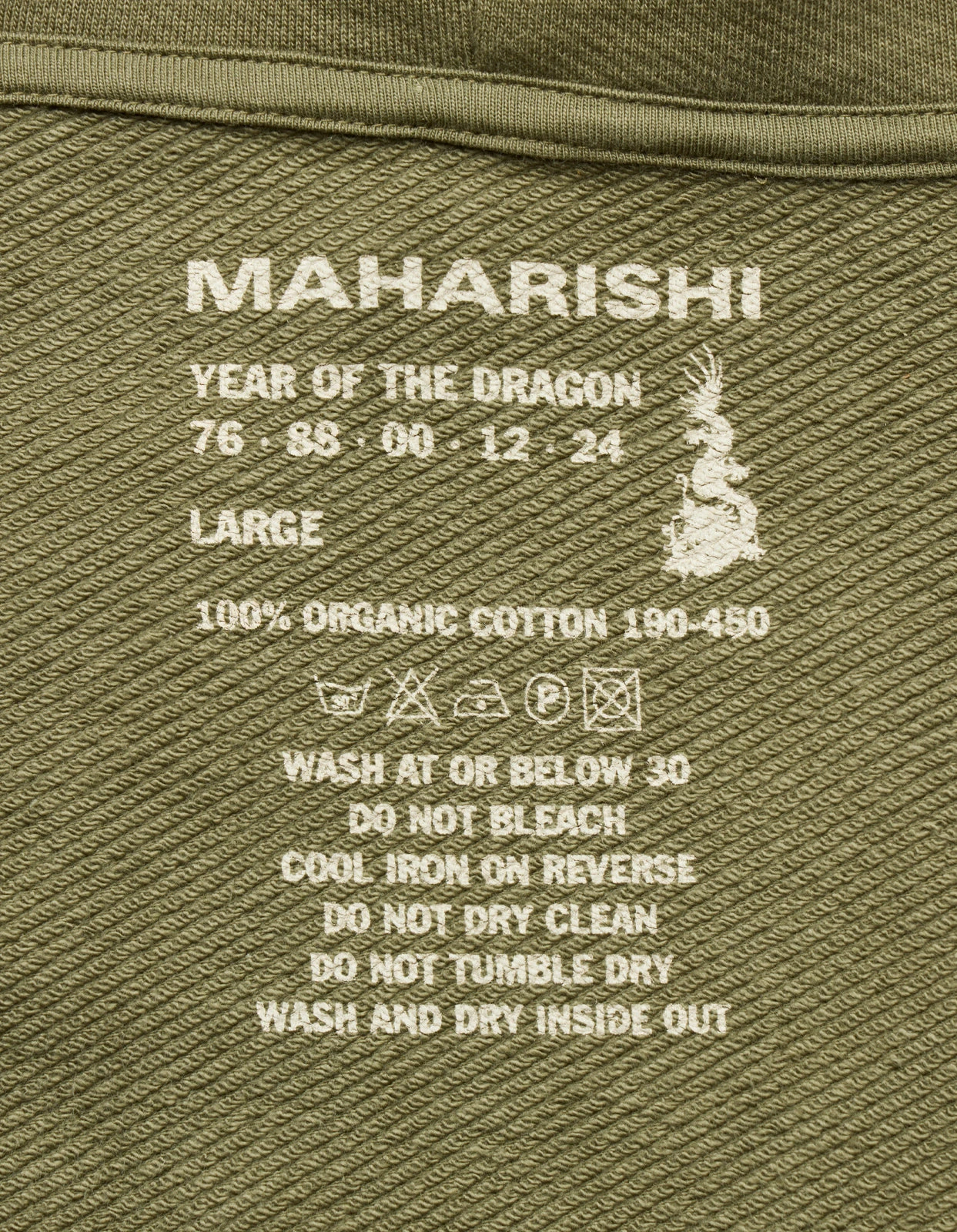 Maharishi 5075 Dragon Bamboo Hooded Sweat Olive OG-107F 9 Maharishi 5075 Dragon Bamboo Hooded Sweat Olive OG-107F - Image 9