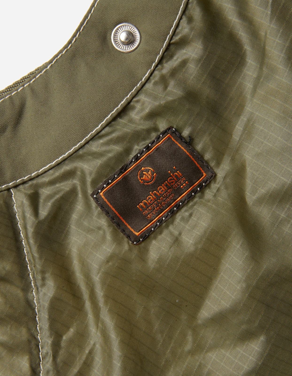 Maharishi 5093 Upcycled Parachute Sling Bag Olive 9 Maharishi 5093 Upcycled Parachute Sling Bag Olive - Image 9