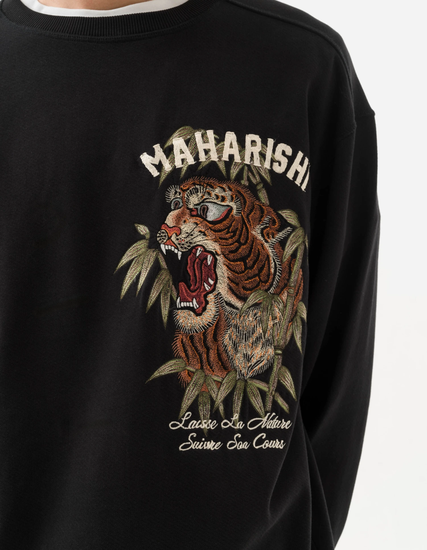 Maharishi 5101 Maha Tiger Embroidered Crew Black 4 Maharishi 5101 Maha Tiger Embroidered Crew Black - Image 4