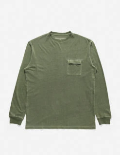 Maharishi 8010 Hemp Organic L/S Pocket T-Shirt Olive OG-107F