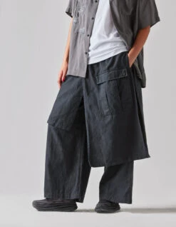 Maharishi 4588 Asym Cargo Hakama Pants Black -Maharishi AW23 LOOK 13 4508 charcoal 4588 black 80 Green