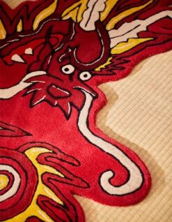 1270 Original Dragon Head Rug Red -Maharishi Homeware 170 red gold 30 Green