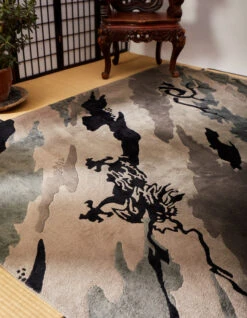 Maharishi 2158 DPM: Bonsai Forest Rug Large Night -Maharishi Homeware big rug 30 Green