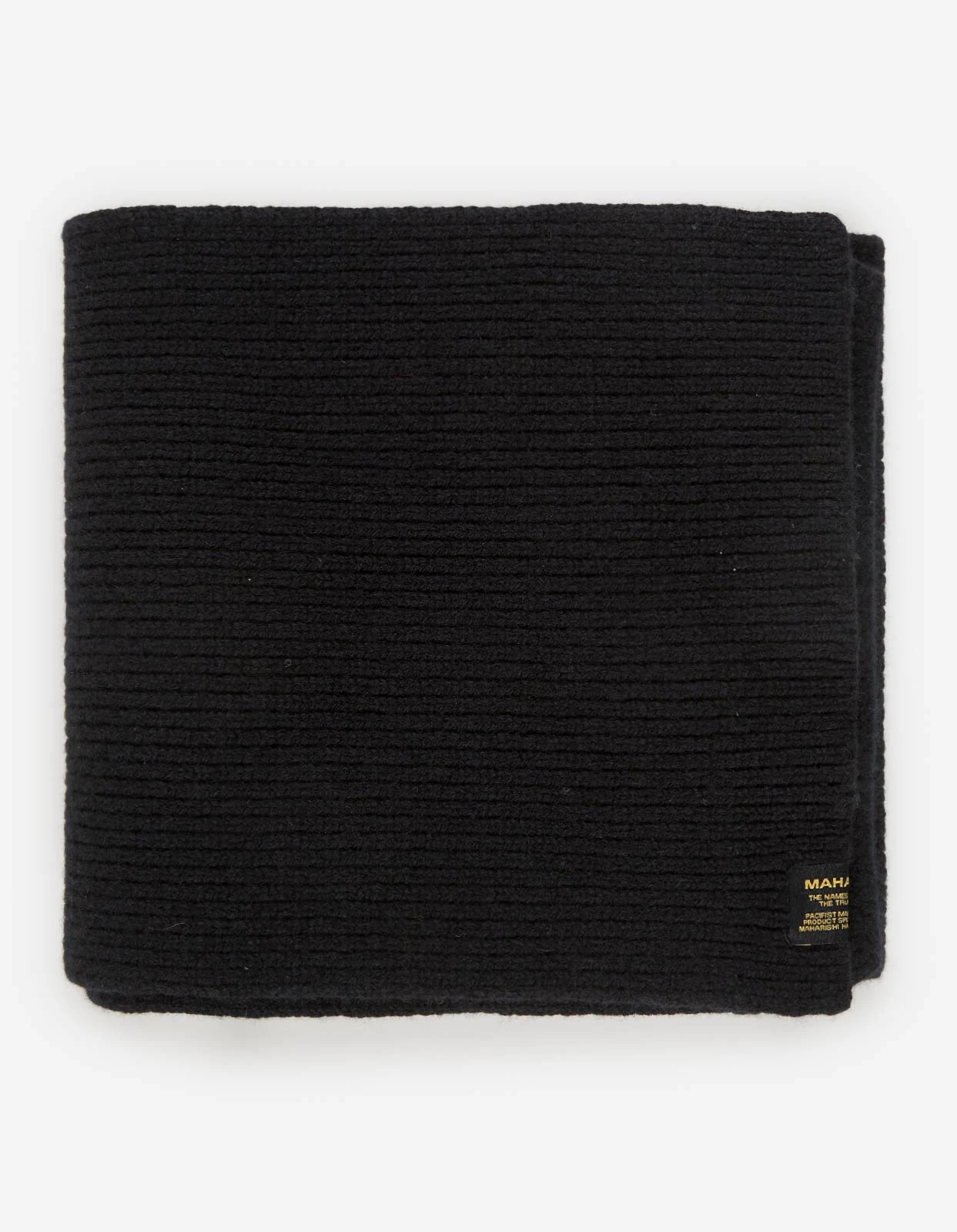 Maharishi 9278 Knitted MILTYPE Scarf · Geelong Wool Black - Image 2