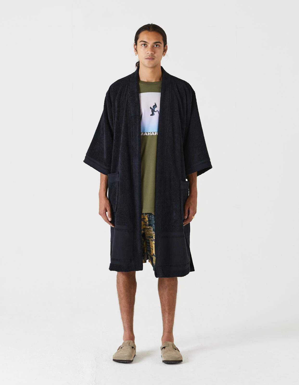 Maharishi 9872 Kimono Robe · Organic Cotton 700 Black 2 Maharishi 9872 Kimono Robe · Organic Cotton 700 Black - Image 2