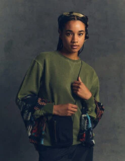 Maharishi 8011 Hemp Organic Crew Sweat Olive OG-107F -Maharishi aw23 pre editorial pdp 0003 aw23 pre editorial 4x5 0072 MAHARISHIAW23Pre0121