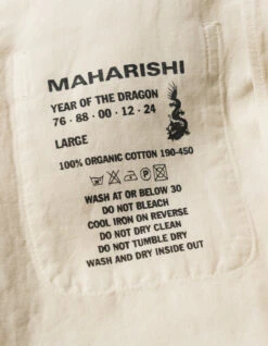 Maharishi 5211 Hemp Camp Collar Shirt Ecru -Maharishi aw24 5211 ecru 70