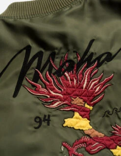 Maharishi 5247 Tour Dragon Map MA1 Jacket Olive OG-107F -Maharishi aw24 5247 olive og 107f 100