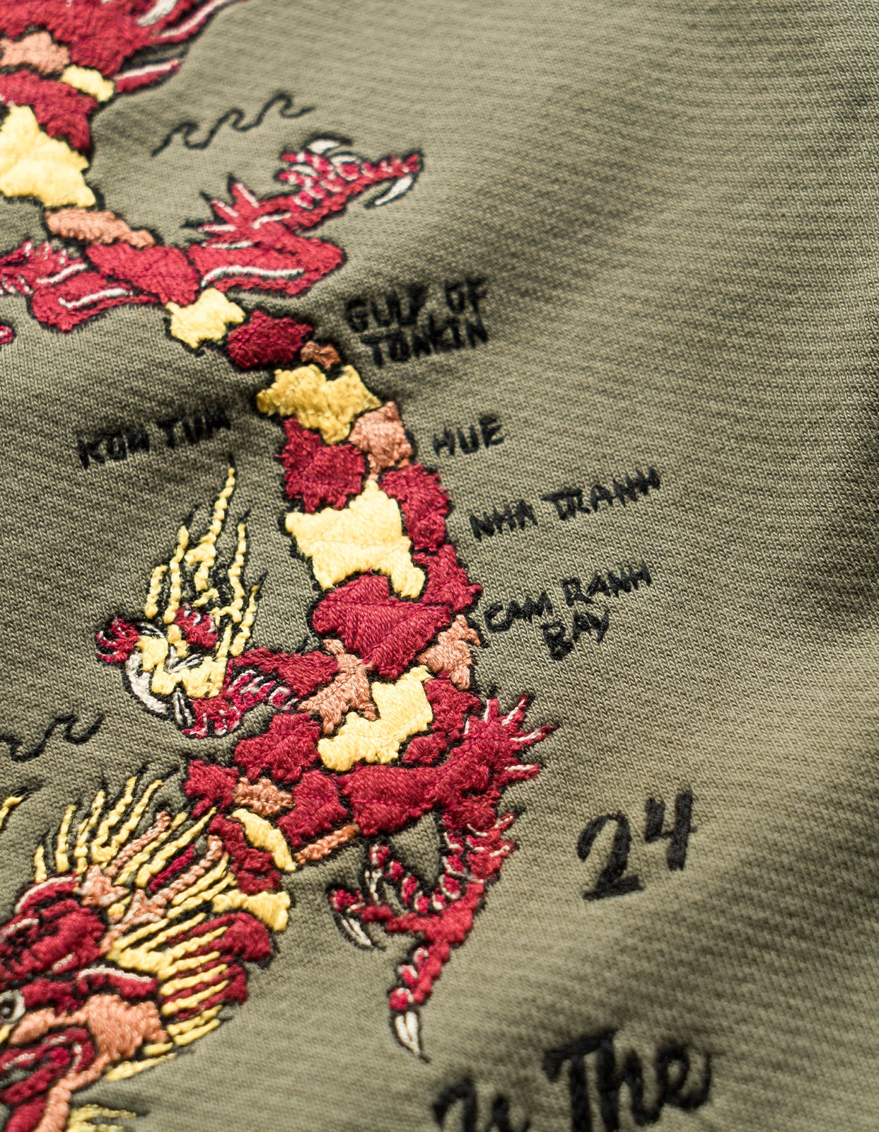 Maharishi 5248 Dragon Map Vintage Crew Sweat Olive OG-107F 5 Maharishi 5248 Dragon Map Vintage Crew Sweat Olive OG-107F - Image 5