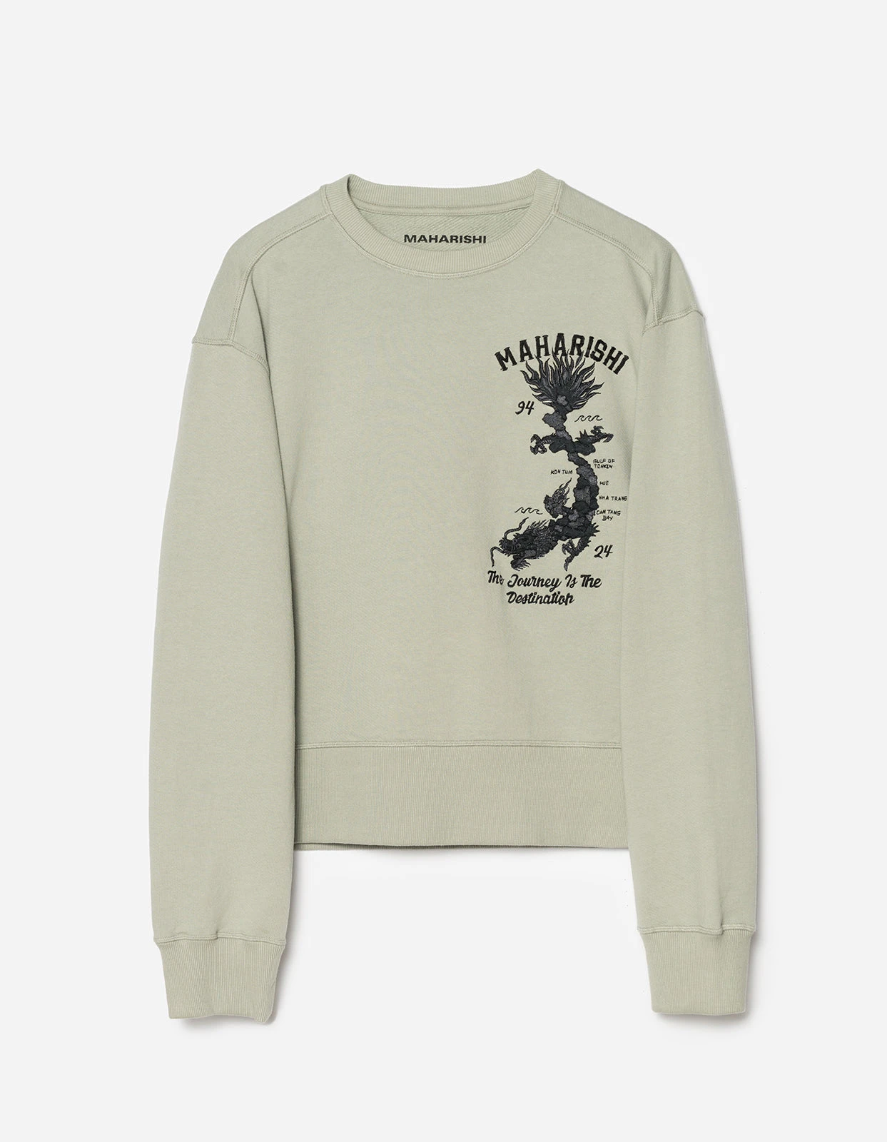 Maharishi 5248 Dragon Map Vintage Crew Sweat Sage 1 Maharishi 5248 Dragon Map Vintage Crew Sweat Sage