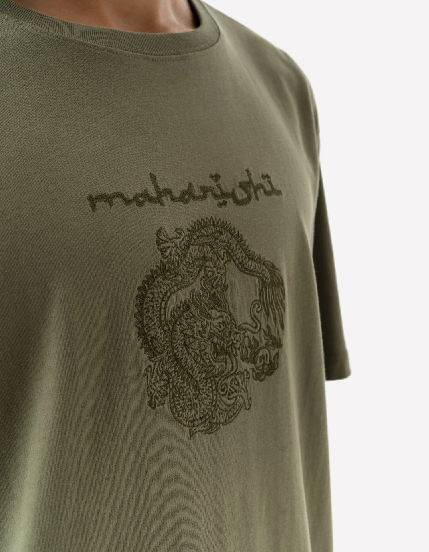 Maharishi 5242 Thar Dragon Embroidered T-Shirt Olive 4 Maharishi 5242 Thar Dragon Embroidered T-Shirt Olive - Image 4