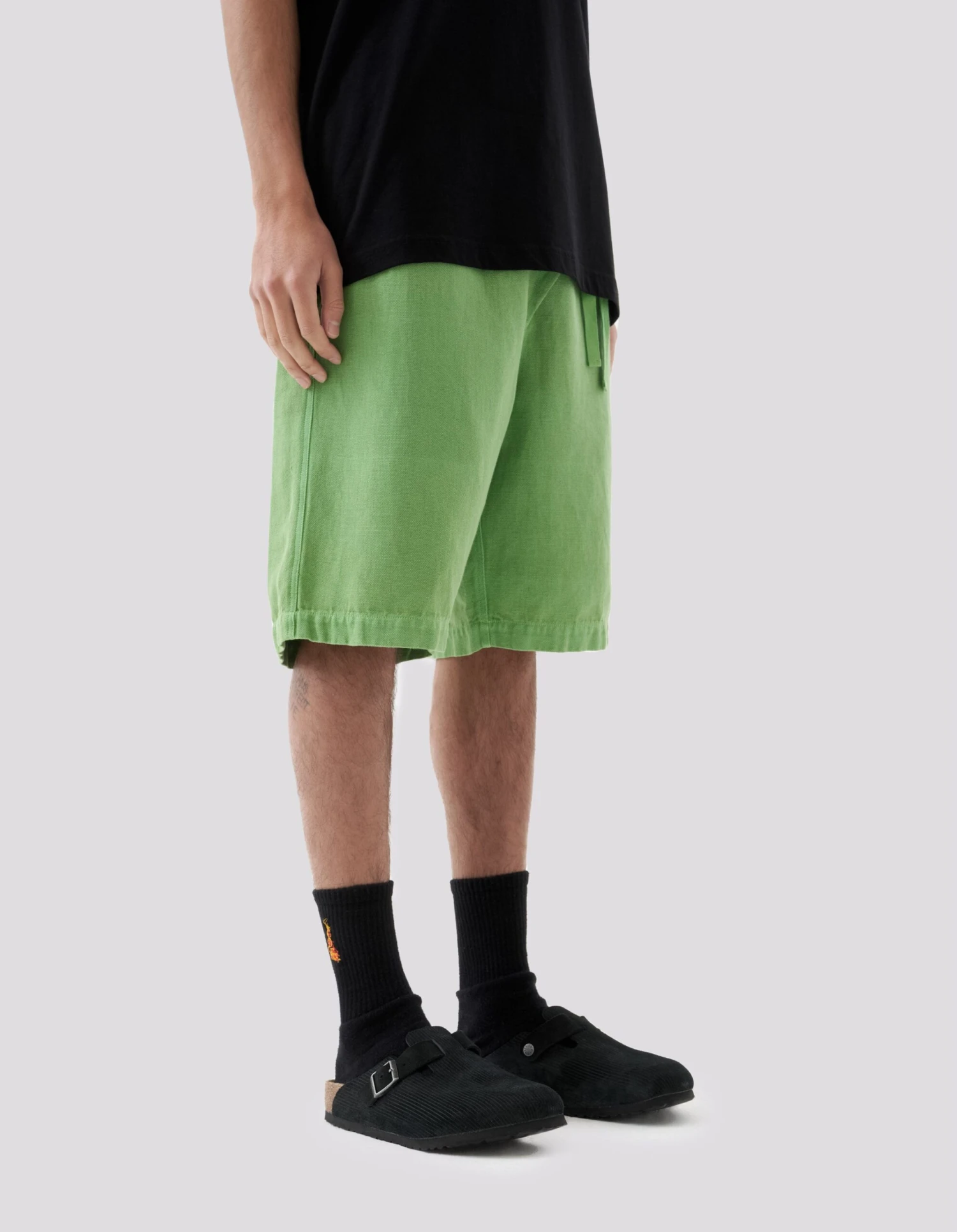 Maharishi 5007 Hemp Asym Loose Track Shorts Bamboo Green 3 Maharishi 5007 Hemp Asym Loose Track Shorts Bamboo Green - Image 3