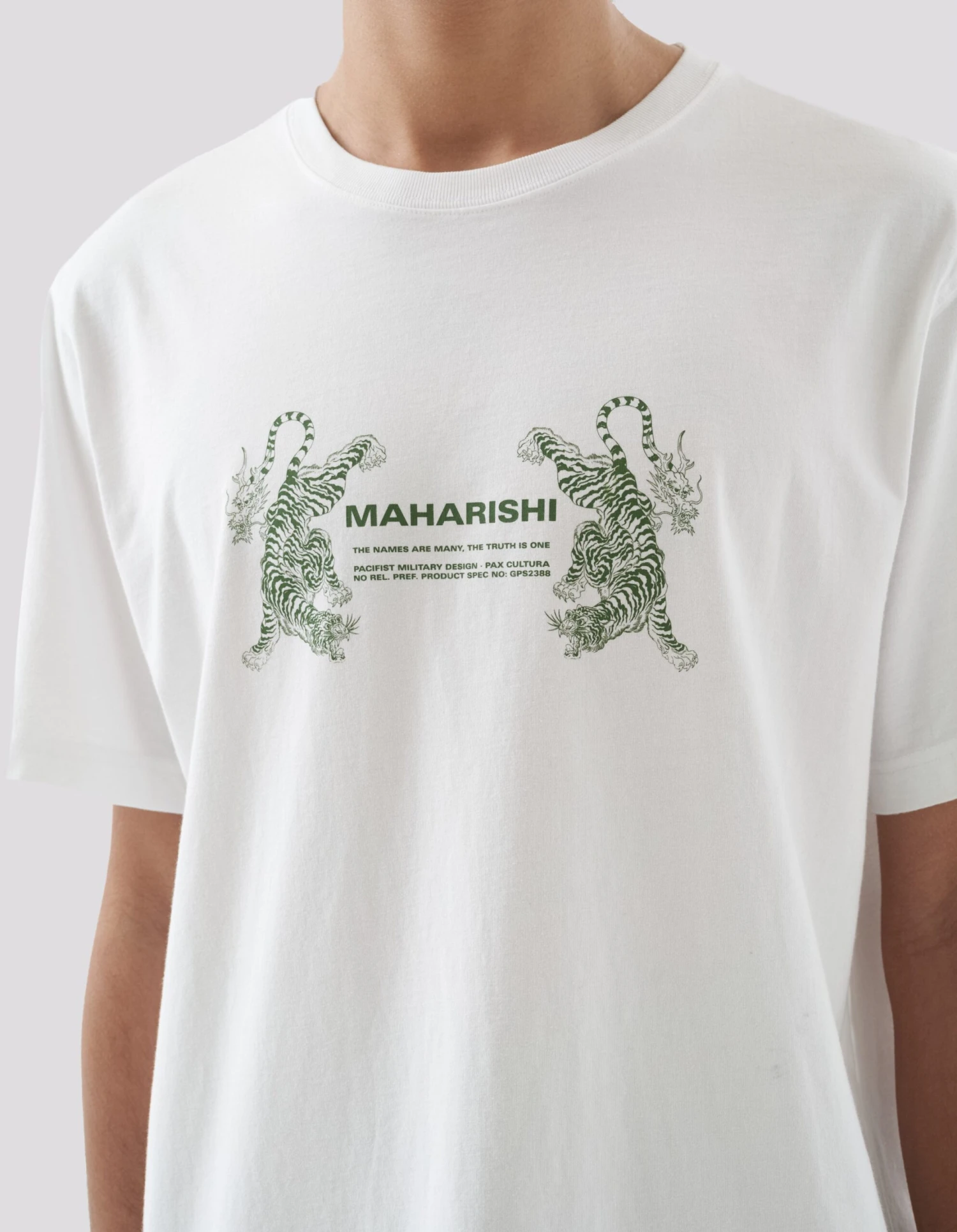 Maharishi 1305 Double Tigers MILTYPE T-Shirt White 3 Maharishi 1305 Double Tigers MILTYPE T-Shirt White - Image 3