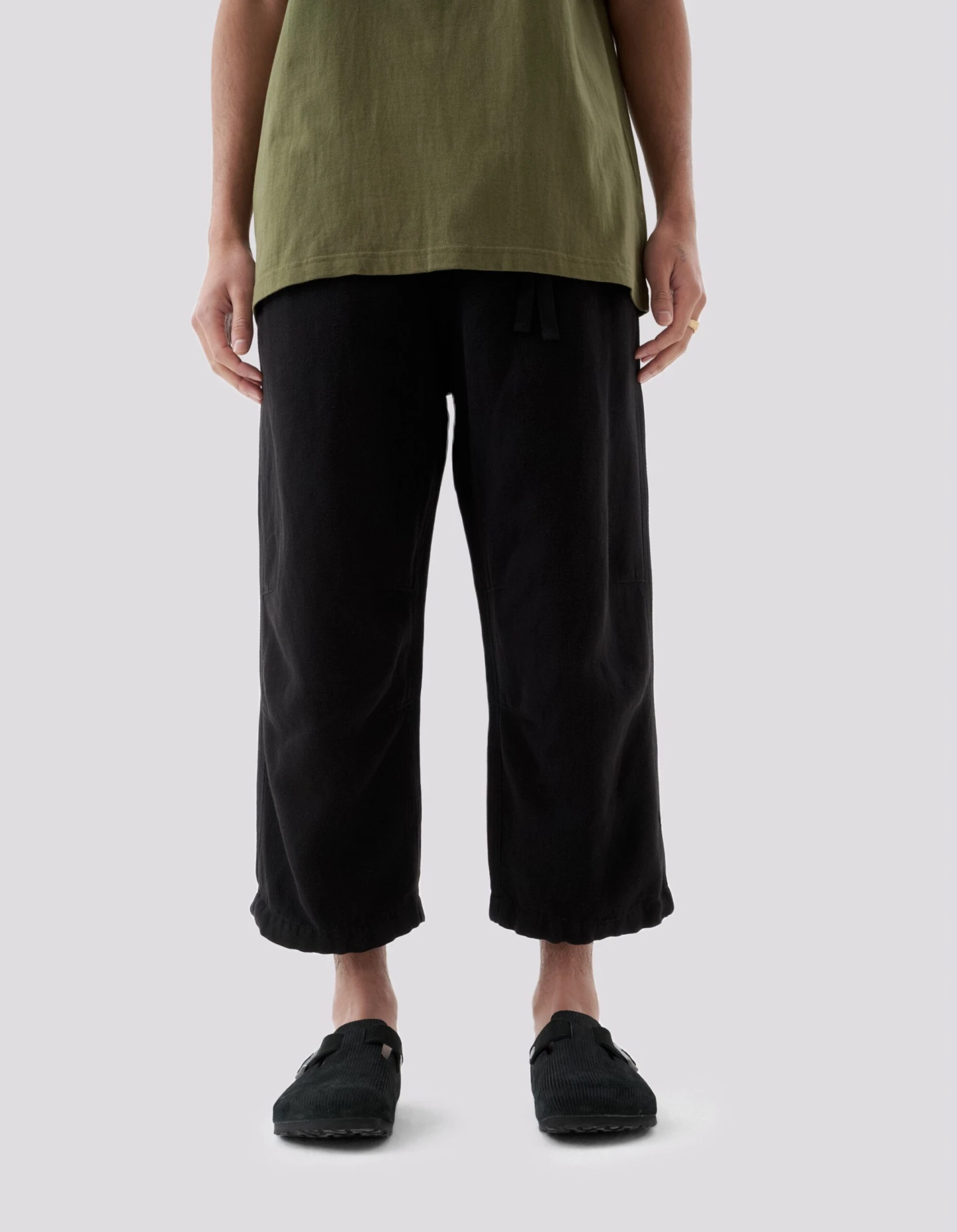 Maharishi 5008 Hemp Asym Cropped Track Pants Black 2 Maharishi 5008 Hemp Asym Cropped Track Pants Black - Image 2