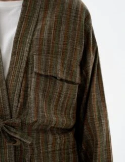Maharishi 5118 Wagara Stripe Summer Kimono Olive -Maharishi ss24583 6233 f6728376 04fe 4cd0 be83 c4b6e7f0699d