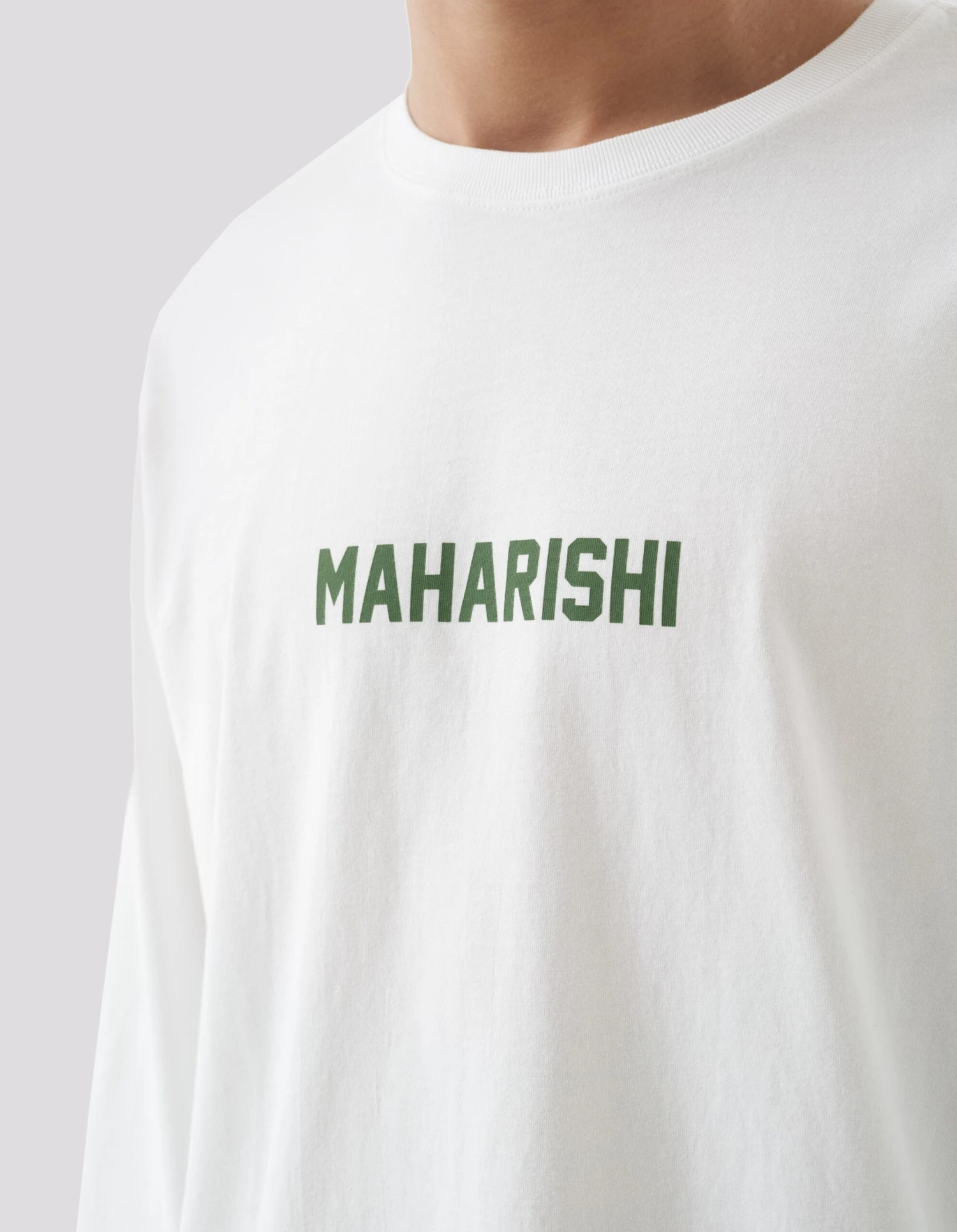 Maharishi 1277 Woodblock Dragon L/S T-Shirt White 5 Maharishi 1277 Woodblock Dragon L/S T-Shirt White - Image 5