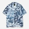 Maharishi 1282 Cloud Dragon Camp Collar Shirt Blue