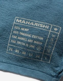 Maharishi 5002 Kesagiri Hemp Hooded Sweat Subdued Blue -Maharishi ss24 5002 blue 80