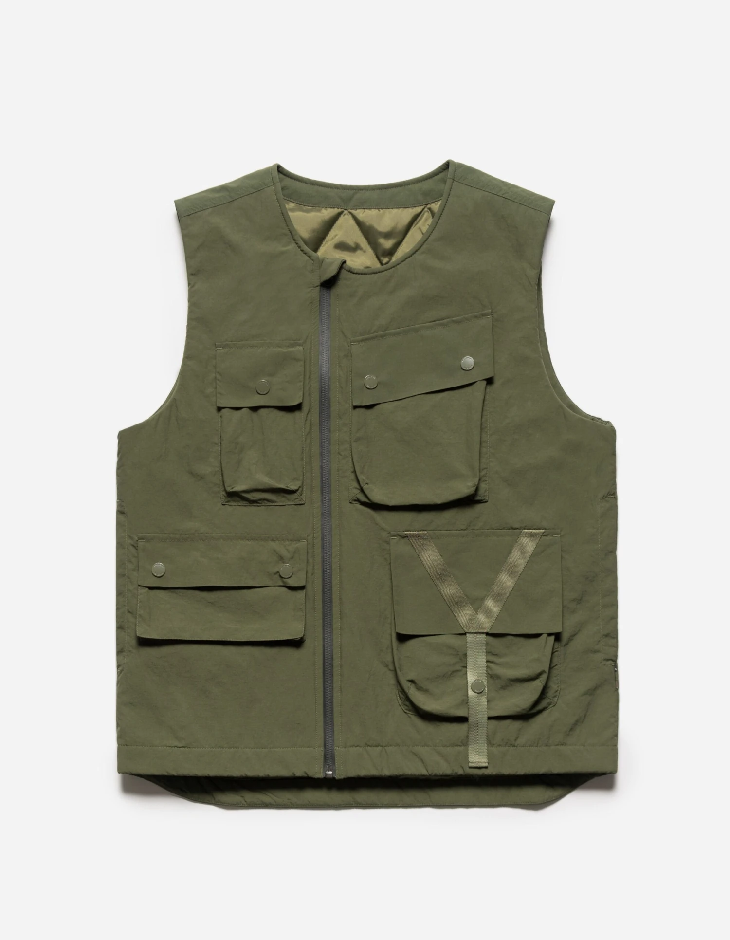 Maharishi 5038 Veg Dyed Tech Cargo Vest Olive 1 Maharishi 5038 Veg Dyed Tech Cargo Vest Olive
