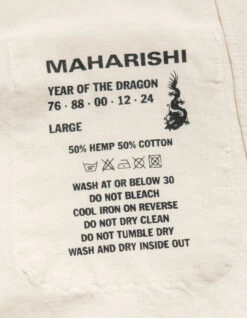 Maharishi 5078 Dragon Bamboo Hemp Shirt Ecru -Maharishi ss24 5078 ecru 80